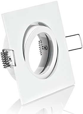 Einbaustrahler 4-eckig weiß Bajonettverschluss ideal für LED