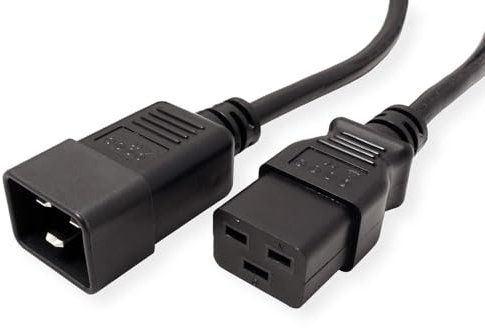 ROLINE Netzkabel Stecker C20 - Buchse C19, schwarz, 3 m