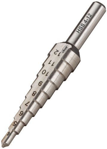 VIGOR HSS-Stufenbohrer, 4 – 12 mm, V2394, Ø min 4 mm, Länge l2 65 mm | Ø min 4 mm, Ø max 12 mm, Länge l2 65 mm, 27 g, 4 - 12 mm, Maße: 65 mm, Durchmesser (min-max): 4 - 12