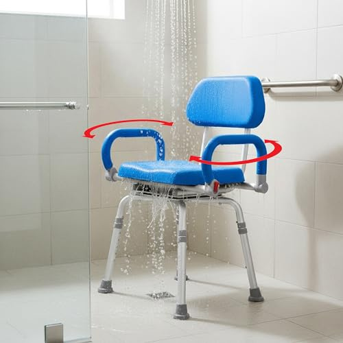 Platinum Health Revolution Pivoting Shower Chair with Padded Back and Arms