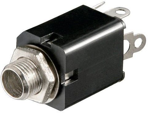 10er Set Klinkeneinbaubuchse - 6, 35mm - Stereo, Plastikausführung mit Schaltkontakt