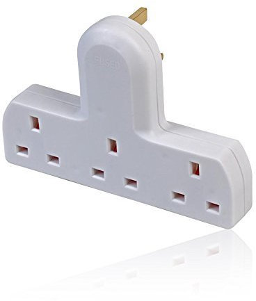 3 Way Plug T-Socket Mains Switch Extension Three Gang Cable Free Multi-Socket Extension