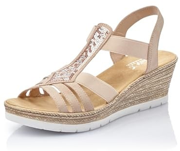 Rieker Damen 61913Offene Sandalen mit Keilabsatz