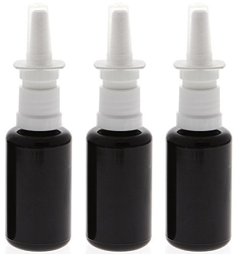 Leere Nasenspray Miron Flasche mit Fingerzerstäuber Kosmetex Nasenzerstäuber Nasensprüher Violettglas Vaporizer, 3 x 30 ml