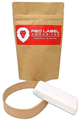 Red Label Abrasives 3/4 X 12 Inch Knife Maker’s Leather Honing Strop Belt with Buffing Compound (Compatible with Work Sharp Knife and Tool Sharpener Ken Onion Edition)
