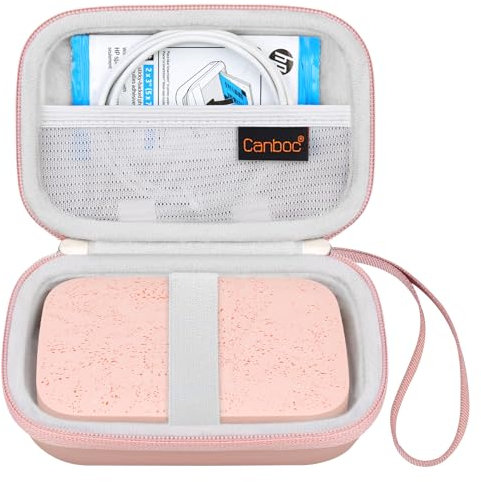 Canboc Tragetasche für HP Kettenrad Portable 2x3 Instant Photo Printer, Kodak Step Wireless Mobile Fotodrucker, Lifeprint 2x3 Fotodrucker, Mesh Bag Fit Fotopapier Kabel, Roségold