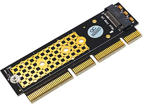 M.2 NVMe SSD NGFF vers PCIE 3.0 X16/X4 Adaptateur M Key Interface Card Support PCI Express 3.0 x4 2230-2280 Taille M.2 Full Speed (noir doré)
