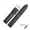MARBURGER Uhrenarmband 20mm Leder Schwarz Gold Alligator Prägung Mit Naht - Montage Set 1392010000220