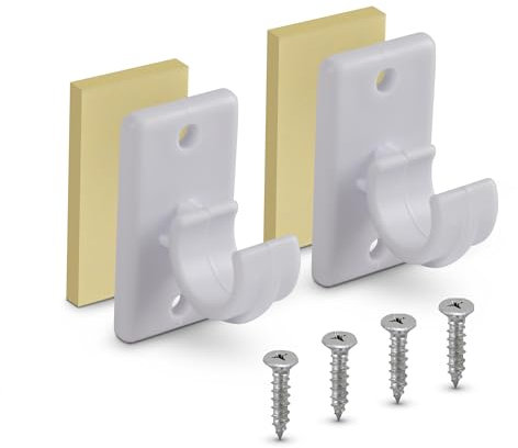 Bestlivings 8er Pack Ersatzträger für Gardinenstangen bis Ø 12 mm in Weiß (L 2,5 cm), Träger für Cafehausstangen, Scheibenstangen