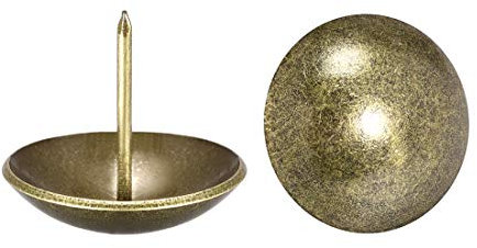 sourcing map Clou Tapissier Clou Ameublement Clou Meuble Punaise Pointe Tapissier Tapis Décoration 30mm Diamètre 28mm Hauteur Rond Pouce Bronzé pour Sofa Dosserets 20 Pcs