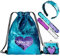WolinTek Pailletten Rucksack Stirnband Meerjungfrau Pailletten Tasche Glitzer Wende Pailletten Bag Turnbeutel für mädchen Kinder (A)