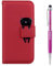 Grandoin für Galaxy A20s Hülle, [Cartoon Tiere] Handyhülle im Brieftasche-Stil, Handytasche PU Leder Flip Cover Bunte Muster Book Case Schutzhülle für Samsung Galaxy A20s (Rot)