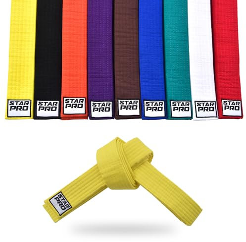 Starpro Martial Arts Grading Belt - 7 Stich Baumwolle - 9 Farben - Leichtes Design für Karate Judo Taekwondo Training und Wettkampf - 240cm 280cm 320cm