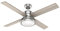HUNTER FAN Deckenventilator Loki 132 cm für den Innenbereich, mit Beleuchtung und Fernbedienung, 4 austauschbaren Flügeln in Eiche Hellgrau und Holz Natur, optimal für Sommer und Winter, Modell 50424