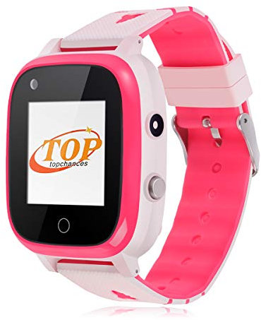 Topchances 4G Smartwatch für Jungen und Mädchen, GPSSmartwatch mit wasserdichter EchtzeitPosition, WLAN, Videoruf, Nachrichten, Schrittzähler, GeoFence, SOS, AntiVerlust von frühkindlichen
