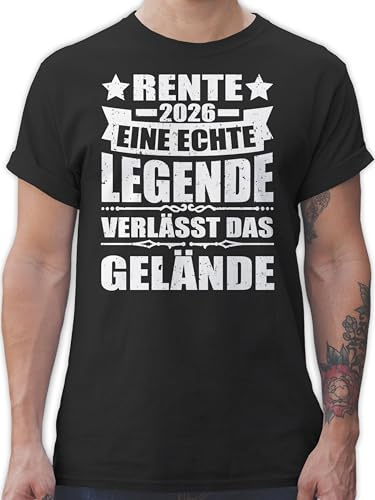 T-Shirt Herren - Rentner - Rente 2026 eine echte Legende verlässt das Gelände - M - Schwarz - rentengeschenke Tshirt Ruhestand+Geschenk Ruhestand Legend männer Tshirts 2023