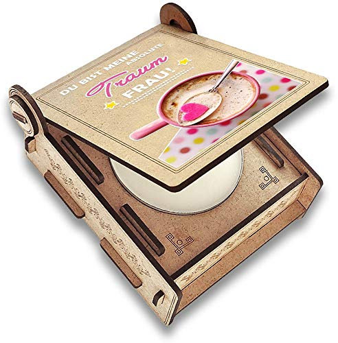 Candle IN THE BOX Traumfrau, Ich liebe Dich Geschenk für sie, Deko Kerze mit Spruch für Frauen, Jahrestag Freundin, Hochzeitstag Ehefrau