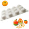 OCPO KITCHEN Silikon Backform 3D Orange, Mousse Kuchenform, Silikonformen Backen Kuchen für Gebäck, Cupcake, Eiscreme, Pudding, Kuchen Dekoration Form (12 Mulden)