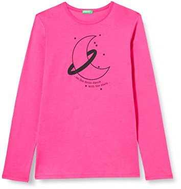 United Colors of Benetton T-Shirt M/L 3I1XG101V, Fucsia 3L5, 62 Bambina