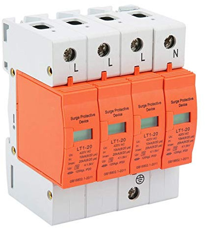 4P 20KA 420V Parafoudre Basse Tension, Dispositif de Protection Contre Les surtensions domestiques Basse Tension pour la Protection des systèmes électriques