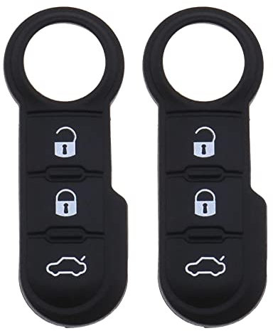 eMagTech 2 custodie protettive per chiave auto, a 3 pulsanti, in silicone, compatibili con Fiat 500 Abarth Panda Punto Bravo Impermeabile Antigraffio Auto