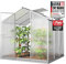 GFP Serre ECO 3 Cadre Aluminium 192x192 cm Plaques Double paroi 8 mm avec Cadre de Fondation et ouvre-fenêtre Automatique