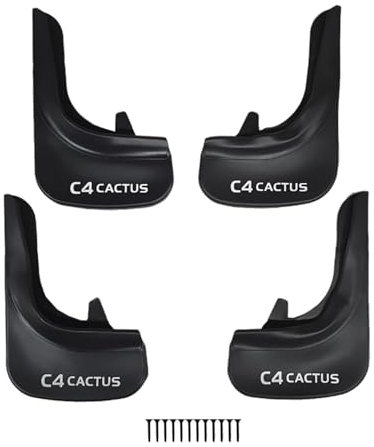 Apline Compatibile con Citroen C4 Cactus 2014-2021 Parafanghi Anteriori e Posteriori Set del Veicolo 4 Pezzi Nero