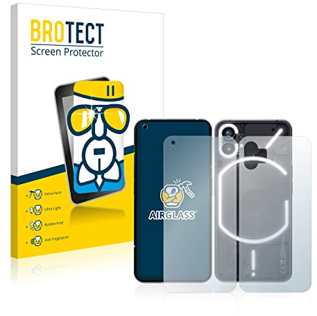 BROTECT Schutzglas für Nothing Phone (1) | (Display+Rückseite) Transparenter Displayschutz Made in Germany Schutzfolie Panzer Folie Glas 9H Einfache Montage Clear