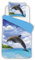 ESPiCO Bettwäsche Sleep and Dream Delfin Insel Meer Ozean Palmen Strand Karibik Pazifik Wolken Urlaub Renforcé, Größe:135 cm x 200 cm