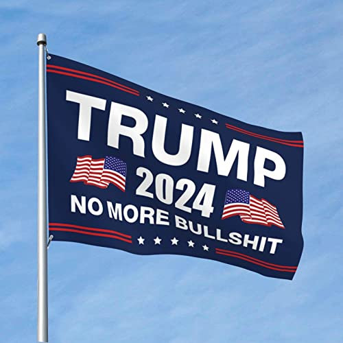 CakJuice Flaggen für College Wohnheim Trump 2024 No More Bullshit Flagge Grill Geschenke für Papa Landdekorationen für Zuhause (Größe: 60 x 90 cm)