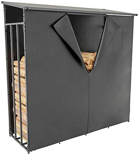 CLP Abri D'Extérieur pour Bois De Chauffage Ruston avec Bâche De Protection I Range Bűches en Aluminium I Eléments De Stockage, Taille:XXL