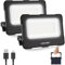 MEIKEE 80W Led Arbeitsleuchte 12000MAH LED Baustrahler Akku Strahler 4 Lichtmodi Campinglampe Tragbar 5 Helligkeiten Solar USB-Aufladung Akku Lampe für Camping, Garage, Bau, Reparatur, Notfall 2PCS