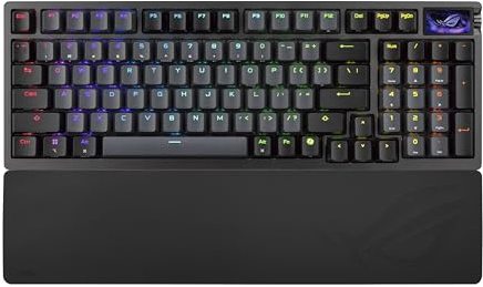 ASUS ROG Azoth 96 HE - Teclado de Juego analógico inalámbrico, interruptores magnéticos ROG HFX V2 Hot-Swap, Hall Sensor, Fast Trigger, Pantalla OLED, Conectividad Modo, 8K Polling Rate