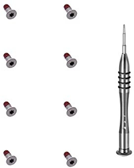 8 vis Torx T5 M2x4.5 pièces compatibles avec DELL XPS 13 2-en-1 7390|XPS 13 2-en-1 9310|XPS 13 2-en-1 9315, vis inférieures de la base, argent, tournevis T5 inclus.
