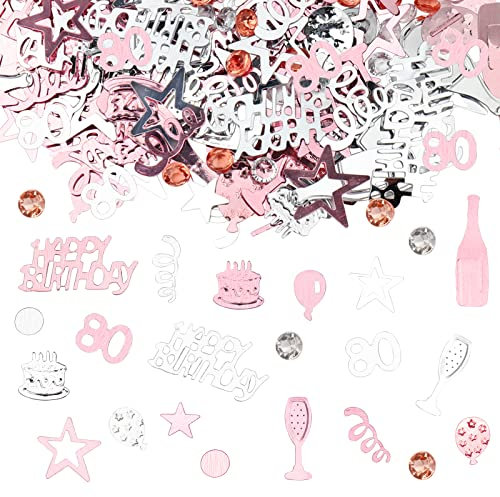 GoldRock Konfetti 80 Geburtstag Frauen Deko Rosegold, Konfetti 80. Geburtstag,Streudeko 80 Geburtstag Deko,Deko 80 Geburtstag Frau Männer,Tischdeko 80 Geburtstag Frau,80 Tischdeko,Konfetti Geburtstag