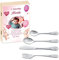 Maverton Kinderbesteck Set mit Gravur + Holzbox mit Aufdruck - mit Tieren - aus Edelstahl - Weihnachtsgeschenke - Braun - Geschenk für Mädchen zum Geburtstag zur Taufe Geburt - Foto 4