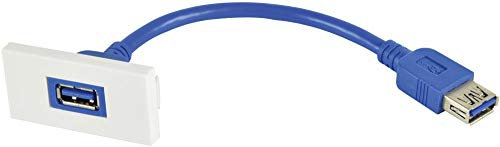 Placa de pared USB 3.0 50 mm x 25 mm, módulo, placas de pared y cajas de suelo, cable audiovisual, 1 unidad | 122.532UK