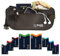 Boxiki Travel Brown Geldgürtel mit RFID-Hüllen-Set – 8 Stück Marineblau | Sichere Hüfttasche und RFID-Kartenhalter für Männer und Frauen