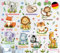 DECOWALL DS12-8074 Baby-Animale und Zitate Cartoon Wall-Sticker Kinder Kinderzimmer-Dekoration Deutsch Mädchen Wald-Safari Spielzimmer Dschungel Löwen Zebra cute Blumen-Butterflügel
