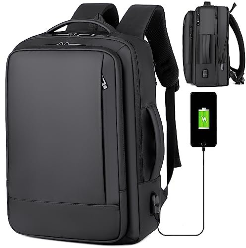 Mixroom - Zaino da Viaggio Porta PC Estendibile Per Uomo Valigia Bagaglio a mano Custodia Notebook fino ai 15.6 pollici Con Ricarica USB Lavoro Scuola Nero Z28