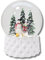Schneekugel Winter Schneemann mit Kind auf Schlitten, Sockel weiß Kubisch, Pure-Line, Durchmesser 100mm Schüttelkugel, 20169