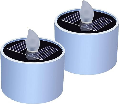 Yeehliny Solar Teelichter Außen Wasserdicht Wiederverwendbare LED Teelicht Kerzen Kerzenlichter Kerzenlampe für Camping Laterne Garten Hochzeit Festival Dekoration (2 Stück)