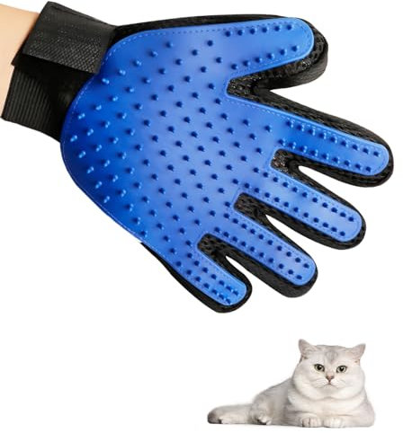 ZISHATUO Haustier Handschuh, Haustier Massage-Handschuh, Haustier Fellpflege-Handschuh, Fellpflege Handschuh aus Silikon mit Verstellbarem Klettverschluss Handschuhe für Hunde, Katzen und Pferde