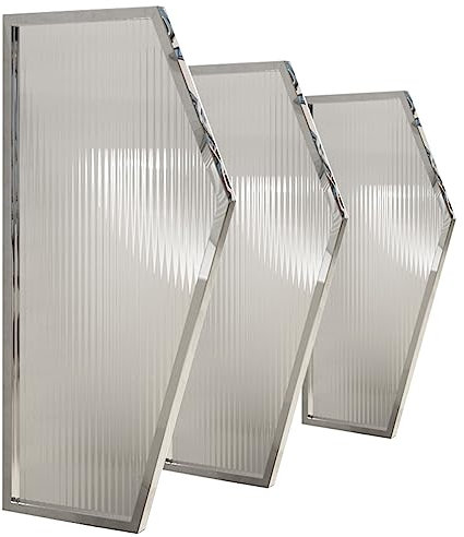 Urinal-Trennwand, 3er-Set, wandmontierte Badezimmer-Trennwand, Toiletten-Sichtschutz, gehärtete Glasscheibe, Hotels/Büros/Bars, Urinal-Schallwand, Schwarz (Silber)