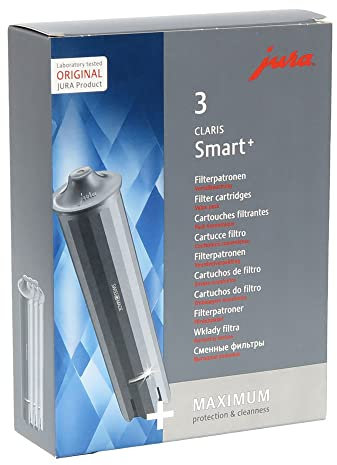 Praktisches Vorteilspack Claris Smart+ Wasserfilterpatronen passend für Jura Kaffeevollautomaten, 3er Pack