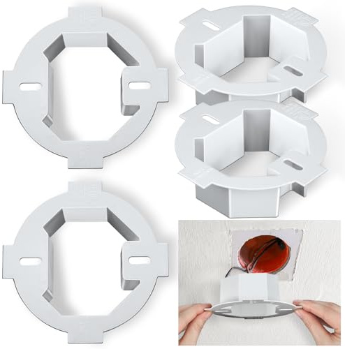 Copkim 4 Pcs Round Electrical Box Extender 4.35 Inch x 1.5 Inch Plastic Ceiling Outlet Light Box Extender for 3.5 Inch 4 Inch Round or Octagonal Electrical Boxes, White