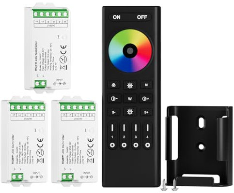 BTF-LIGHTING 5050SMD FCOB COB RGBW RF Fernbedienung RC03RFB &3PCS C04RF Tuya LED Controller Kit 4 Zonen RF 2.4GHz drahtlose Gruppensteuerung PWM RGBW (+ R G B W) 5pin LED Streifen DC5V DC12V DC24V