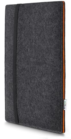 Stilbag Tablethülle Finn für Samsung Galaxy Tab S9 Ultra | Farbe: anthrazit/orange | Tablet-Tasche aus Filz | Tablet Schutzhülle | Tablet Made in Germany