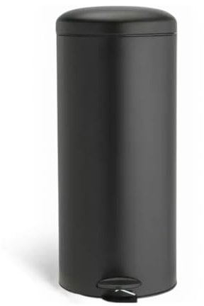 Buxibo Poubelle 30 Litres - Poubelle à Pédale - Poubelle à Pédale/Poubelle/Poubelle - 1x30L - Ronde - Noir