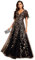 Ever-Pretty Abiti da Ballo Linea ad A Scollo a V per Cerimonia Sera Damigella Lungo con Paillettes Donna Viola Scuro 36